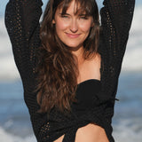 Black oversized shirt Byron Bay Australian made natural fabrics
