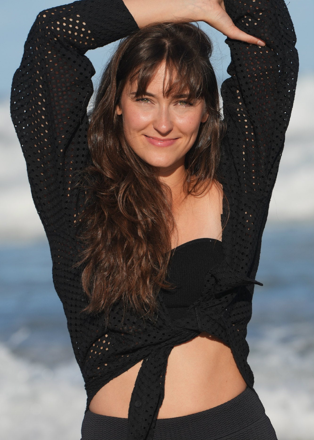 Black oversized shirt Byron Bay Australian made natural fabrics