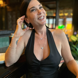 Black silk halter top byron bay