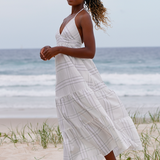 Retro halter maxi dress - Grid