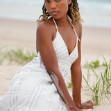 Retro halter maxi dress - Grid