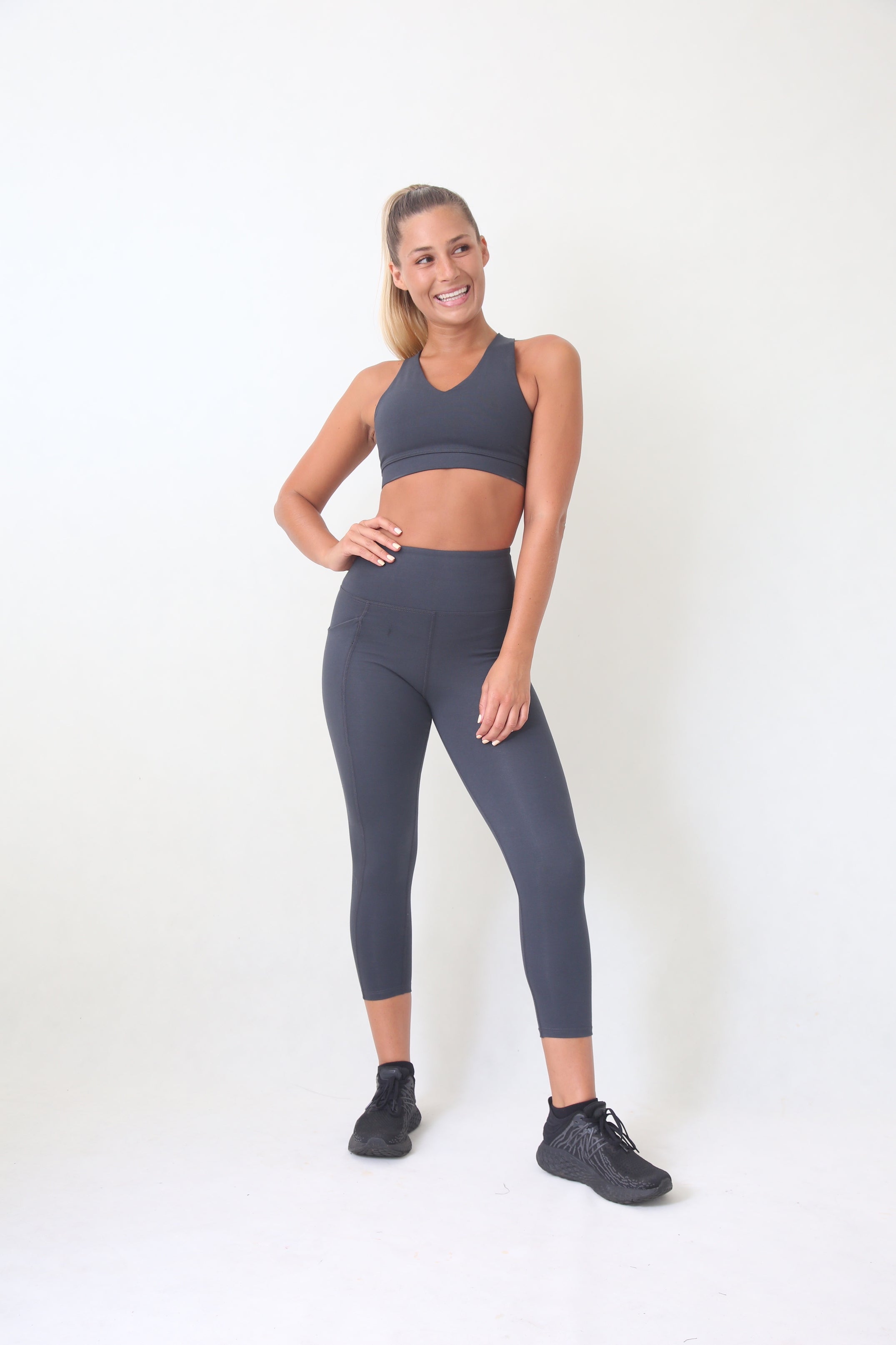 Cotton yoga tights leggings with pocket