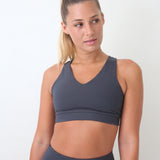 Organic cotton V neck sports crop