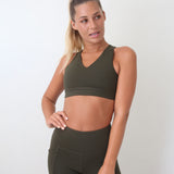 V neck sports crop Australian made