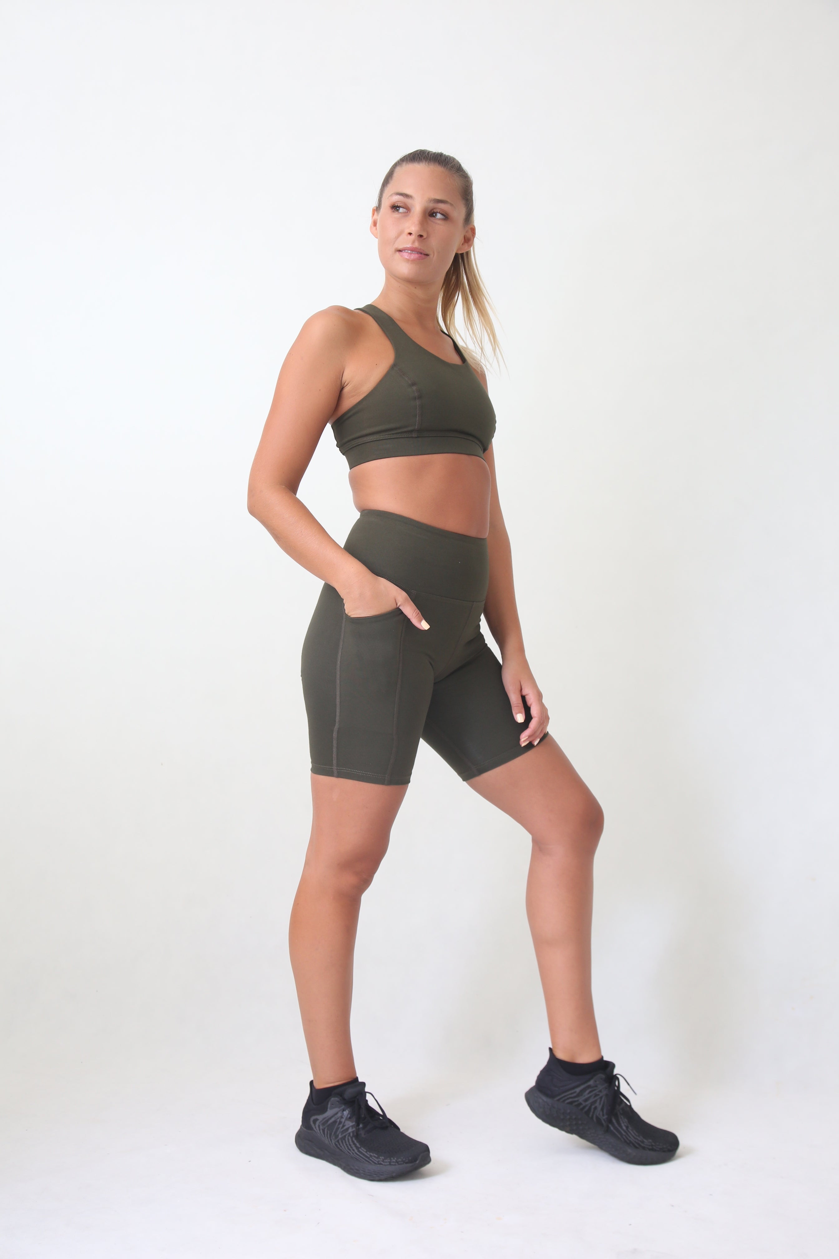 excercise cotton shorts with phone pocket