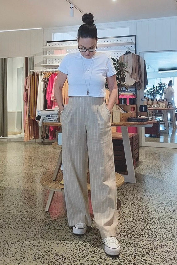 Made in Australia. High waist flared leg pants