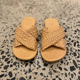 Crossover leather sandals