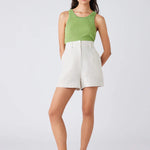Esmaee Avalon Shorts. Luxe Herringbone linen with Fitted waistband.
