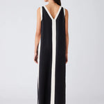 Black and white v neck dress.