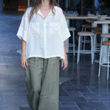 Wide leg linen pant.