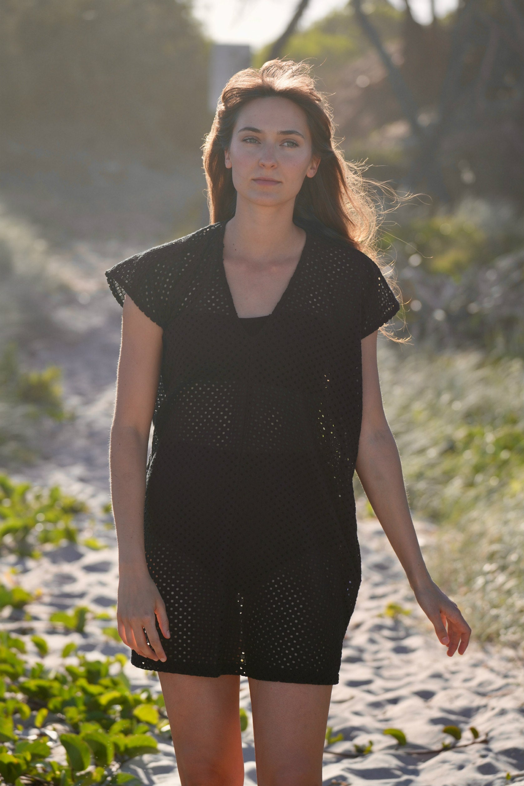 Sheer beach dress made with natural fibre and made in Australia