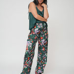 High waisted silk pants 