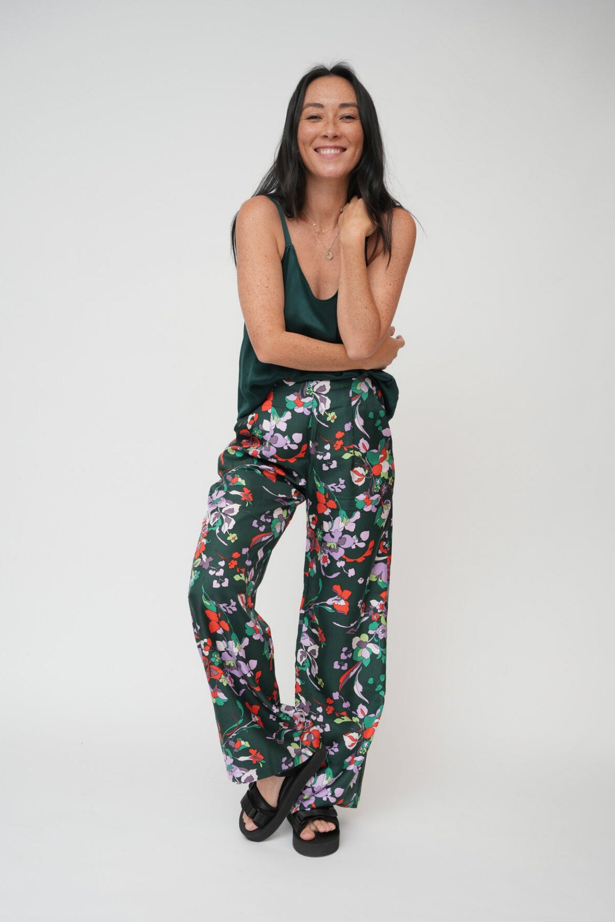 Silk wide legged pants 