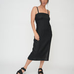 Made in Australia Black dress with side splits 