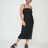 Made in Australia Black dress with side splits 