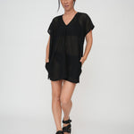 Beach cover up black