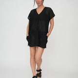 Beach cover up black