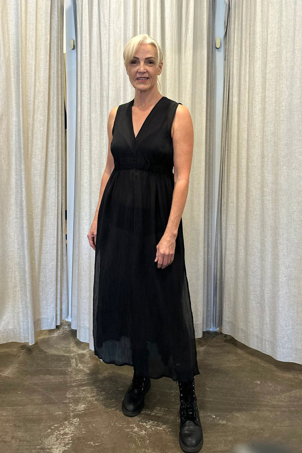 Black dress side splits