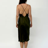 LOW BACK DRESS - DARK OLIVE
