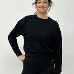 boxy sweater terry fleece in organic cottong