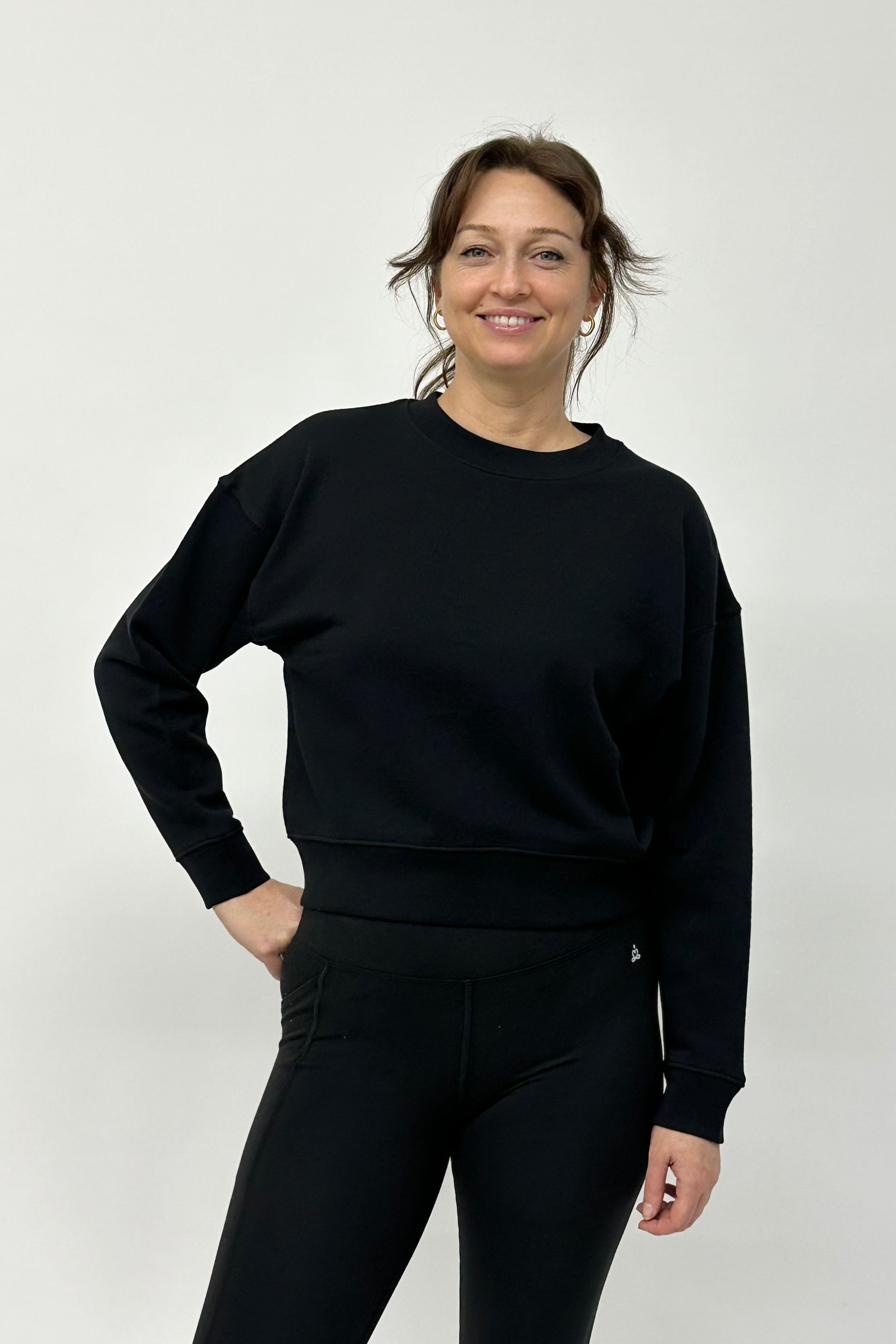 boxy sweater terry fleece in organic cottong