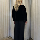 STAYCAY BLOUSE - BLACK VELVET - SURPLUS FABRIC SUPPLY