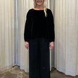 STAYCAY BLOUSE - BLACK VELVET - SURPLUS FABRIC SUPPLY