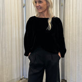 STAYCAY BLOUSE - BLACK VELVET - SURPLUS FABRIC SUPPLY