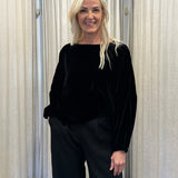 STAYCAY BLOUSE - BLACK VELVET - SURPLUS FABRIC SUPPLY