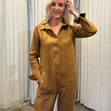 HIGH FLYING BOILER SUIT - TAN - LINEN SURPLUS FABRIC SUPPLY