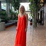 Maxi dress in orange colour FASHION MADE IN AUSTRALIA 