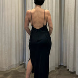 LOW BACK DRESS - INDIGO