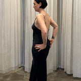 LOW BACK DRESS - INDIGO