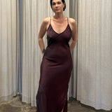 LOW BACK DRESS - BORDEAUX