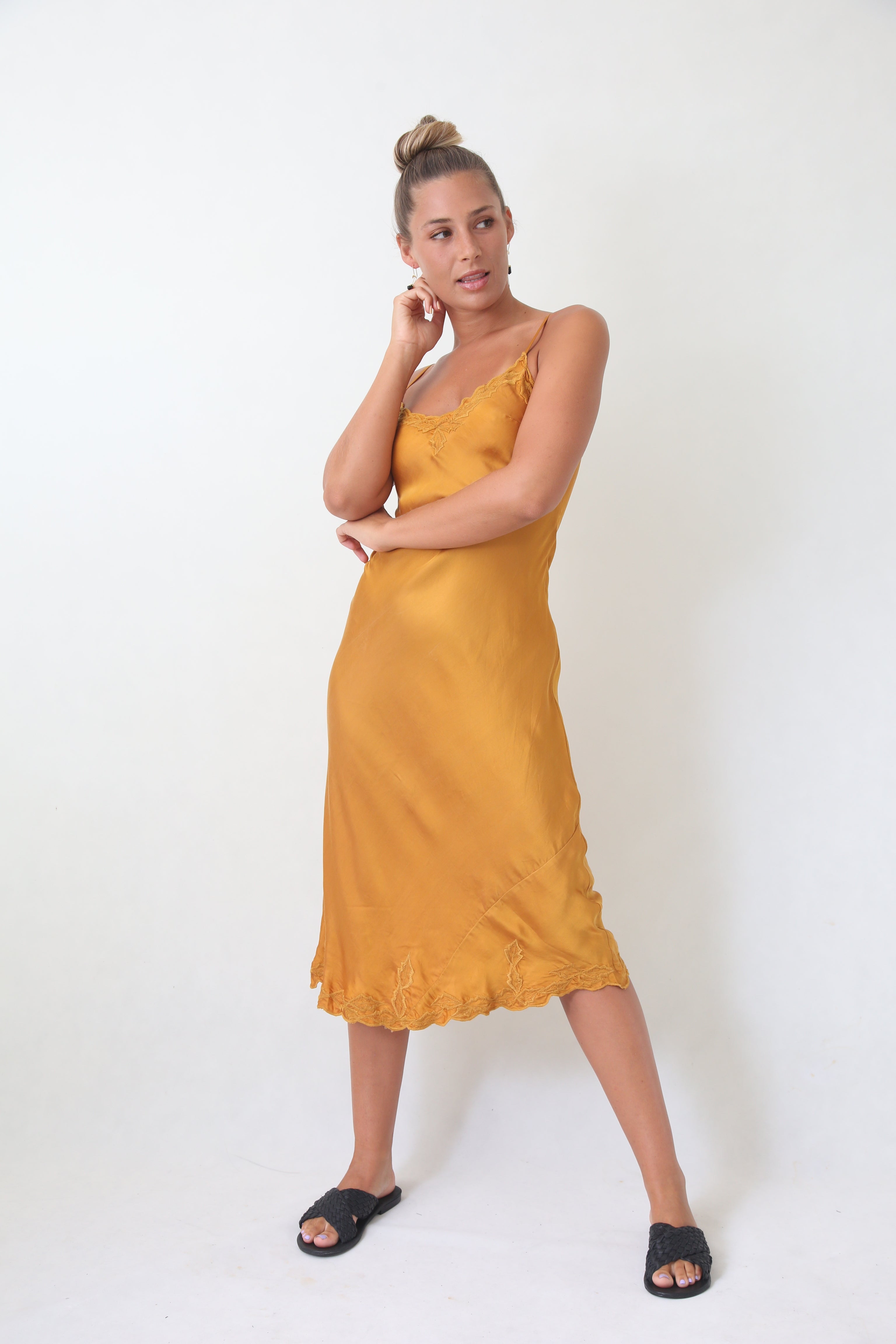 Otomo Silk satin slip dress