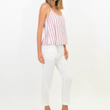 white cotton elastic waist pant ethical sustainable and made in australia