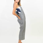 Linen overalls.