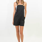 Organic cotton black overalls.