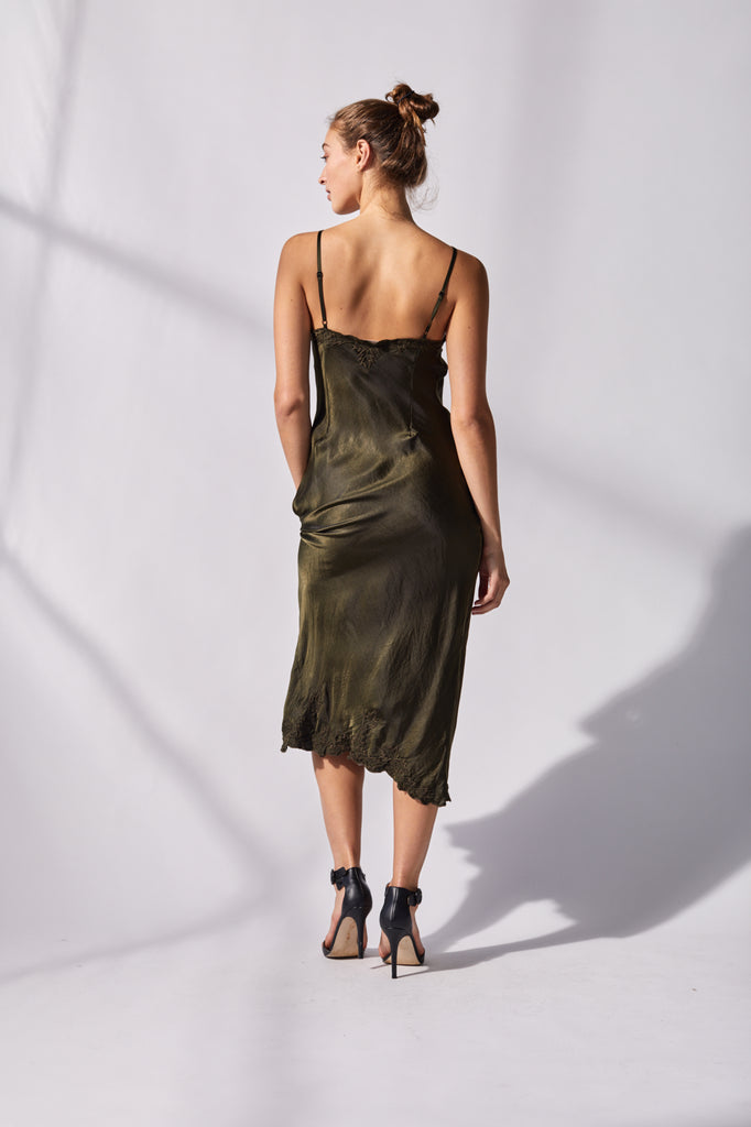 Army green deals slip dress