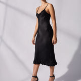 Otomo Black silk bias cut dress