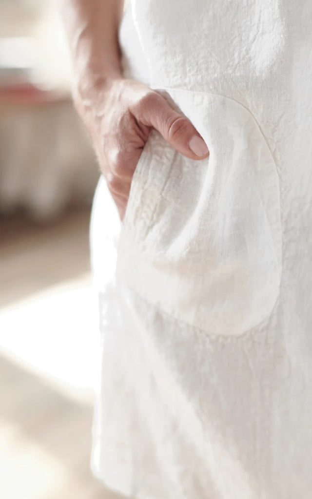 Linen Pocket Dress - White