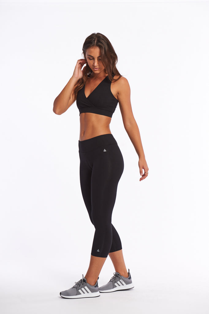 Olive Green 3/4 Organic Cotton Leggings | Dedoles