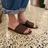Byron Bay woven leather slide