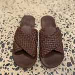 Brown woven sandals 