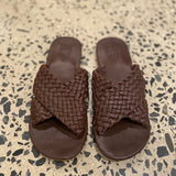 Brown woven sandals 