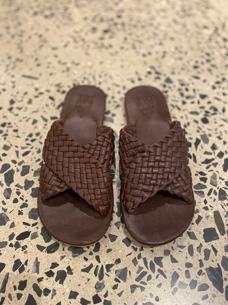 Brown woven sandals 