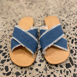 Comfortable leather slides