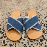 Comfortable leather slides