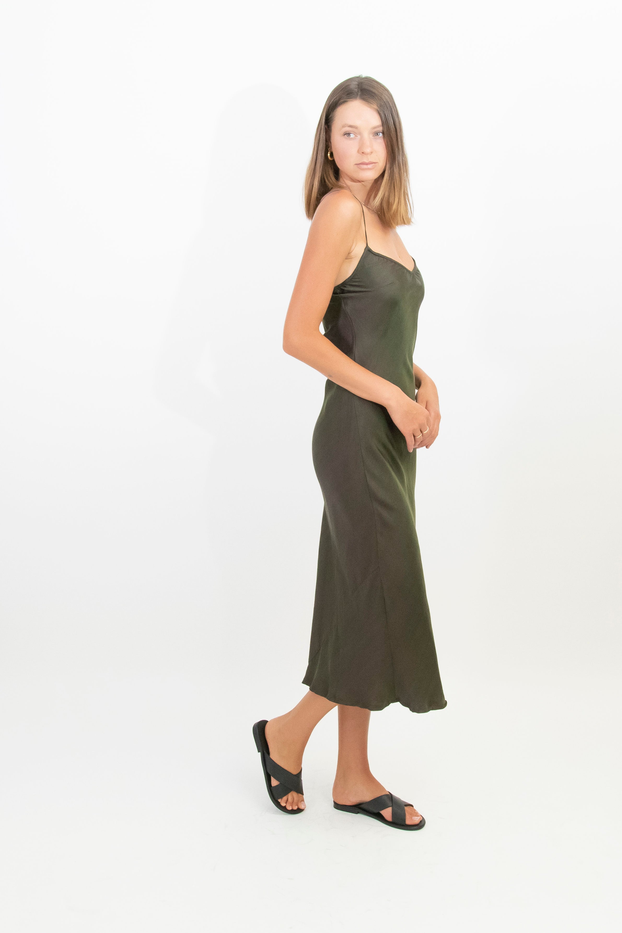 Silk mix maxi dress