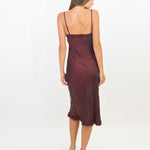 Silk slip dress wine colour Otomo 
